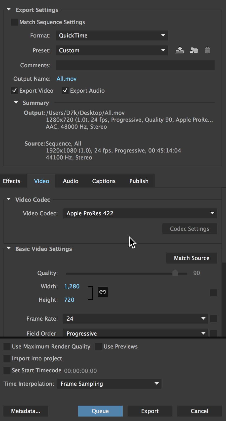 apple prores 422 adobe media encoder tutorial